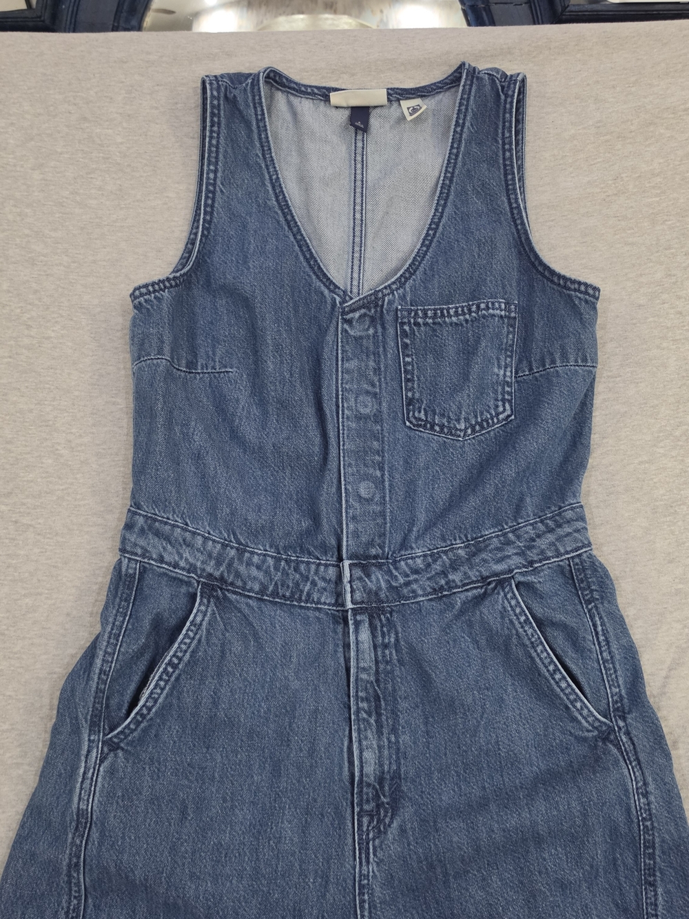 Universal Thread Sleeveless Denim Barrel-Leg Jumpsuit - Blue - Picture 4 of 10